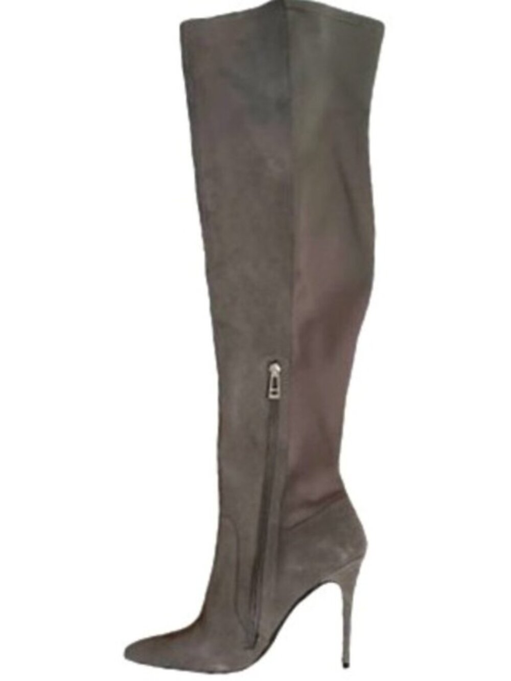 CHARLES DAVID Gray Genuine Suede 50/50 OTK Boots 8.5 - Picture 2 of 6